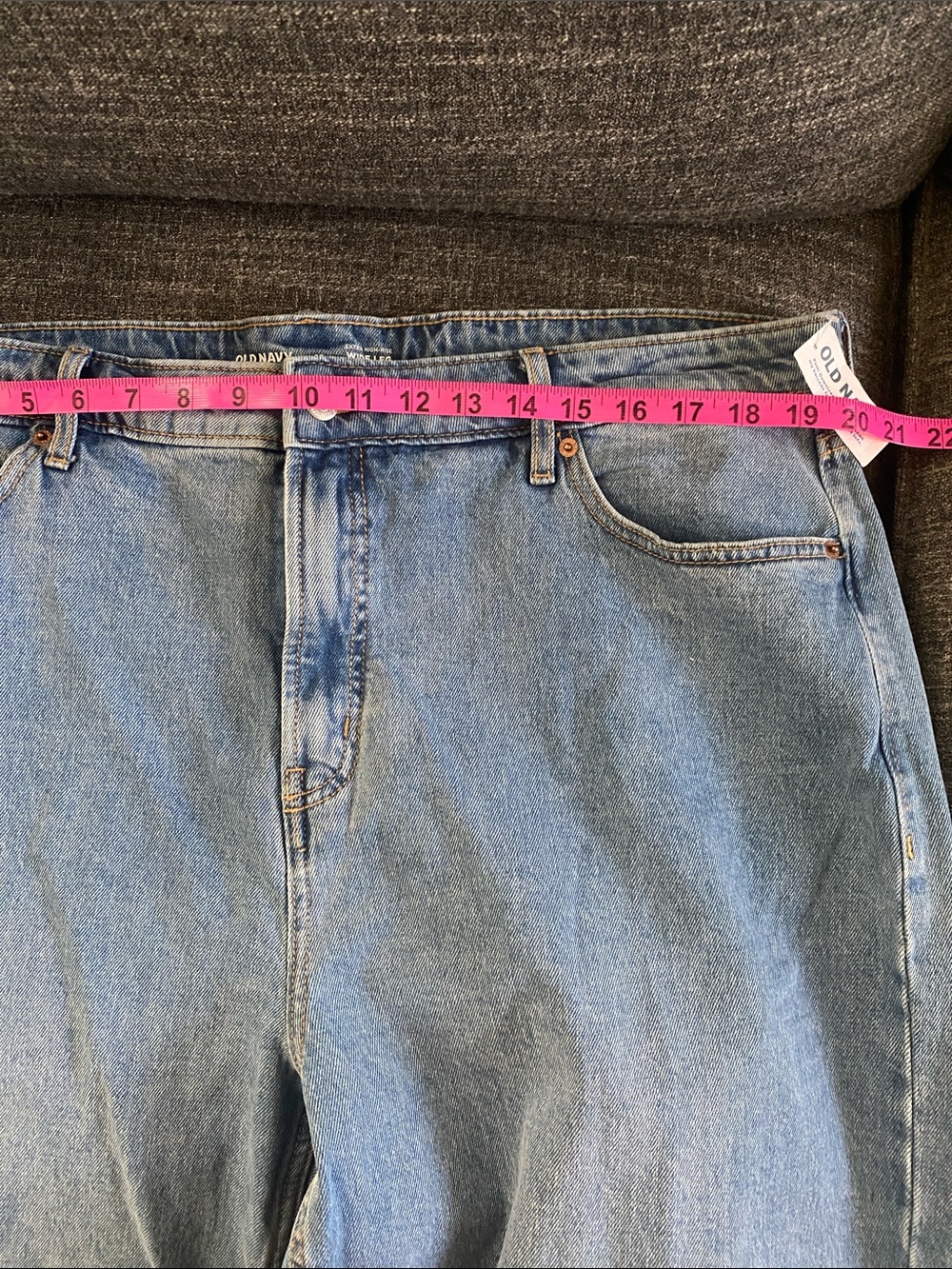NWT Old Navy Extra High Rise Eide Leg Secret Smooth Pockets Medium Blue 18 - Picture 7 of 13